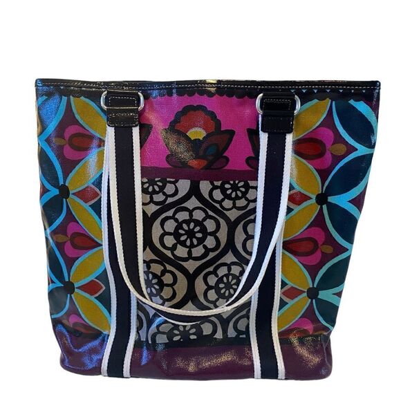 Brighton Colorful Flower Patterned Large Tote. - Picture 2 of 7